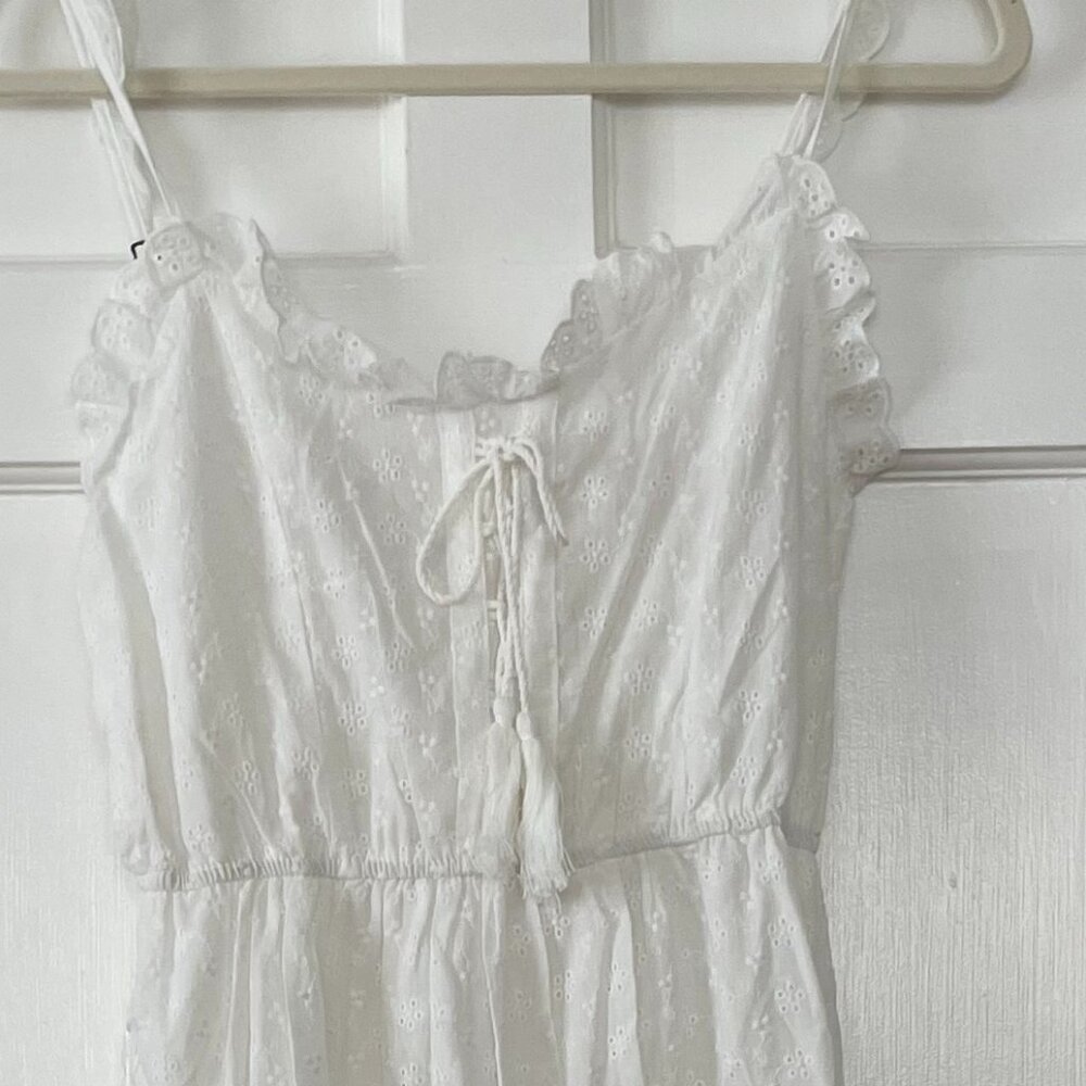 Mia Joy/Joyfolie White Midi Eyelet Boho Dress Size M NWT